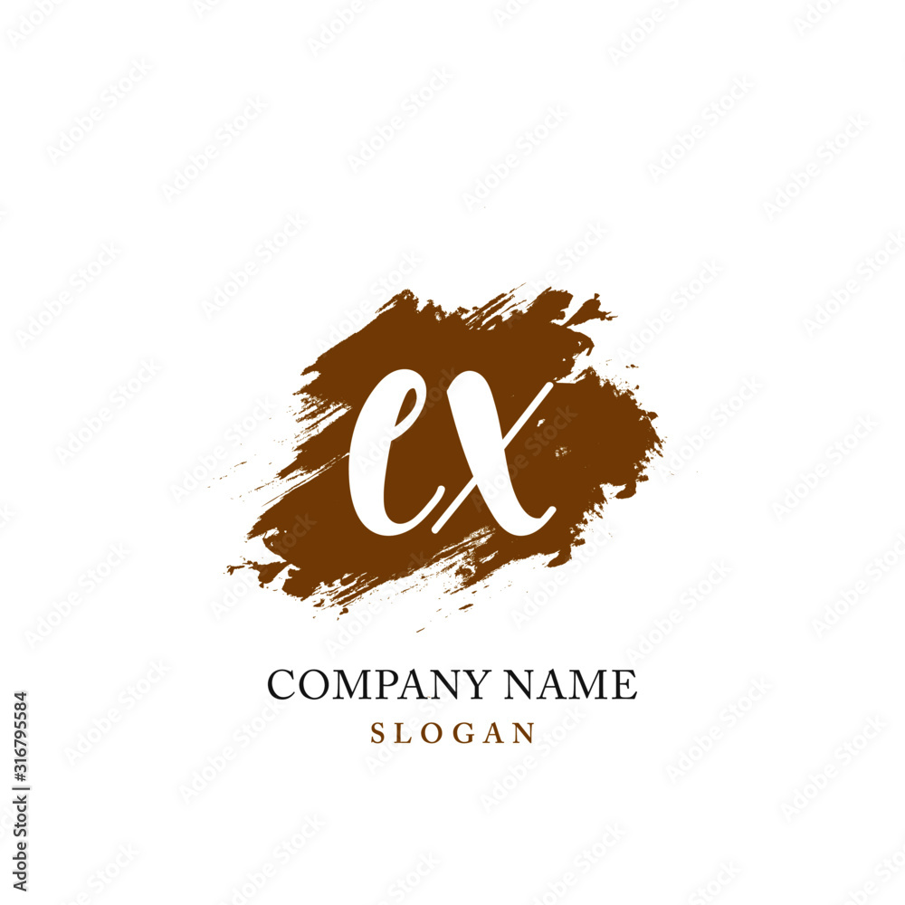 Obraz premium EX Początkowy wektor logo pisma ręcznego