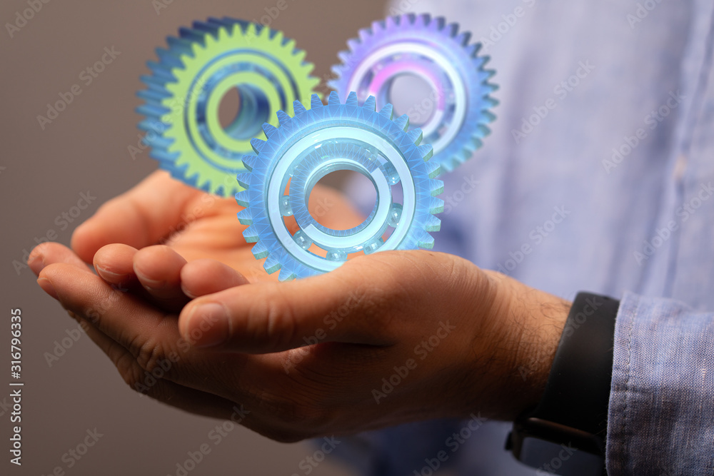 Business, Internet and technology concept. Business select gear icon on virtual screen. Business, Internet and technology concept. Business select gear icon on virtual screen.