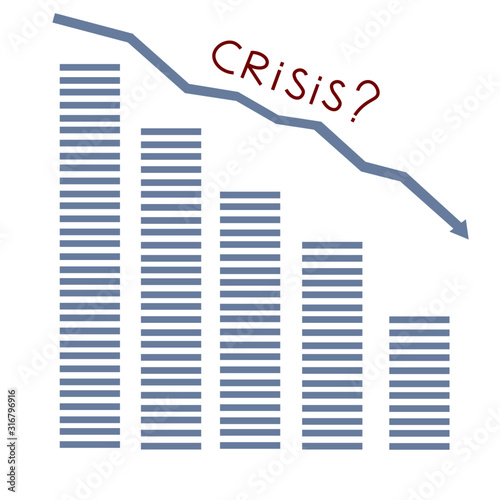 vecor image of decreasing graphic illustrating concept of financial crisis