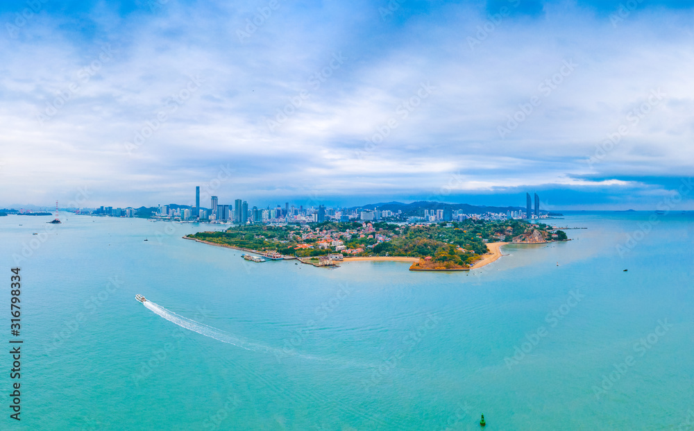 Aerial view of Gulangyu Island, Fujian Province, China Aerial view of Gulangyu Island, Fujian Province, China