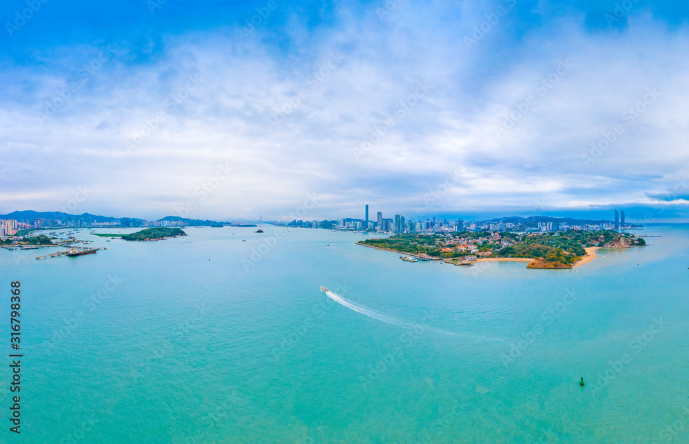 Aerial view of Gulangyu Island, Fujian Province, China