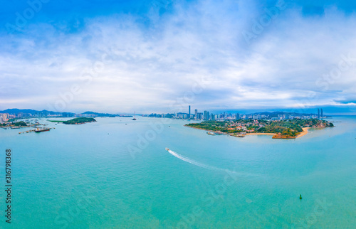 Aerial view of Gulangyu Island, Fujian Province, China