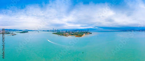 Aerial view of Gulangyu Island, Fujian Province, China © Weiming