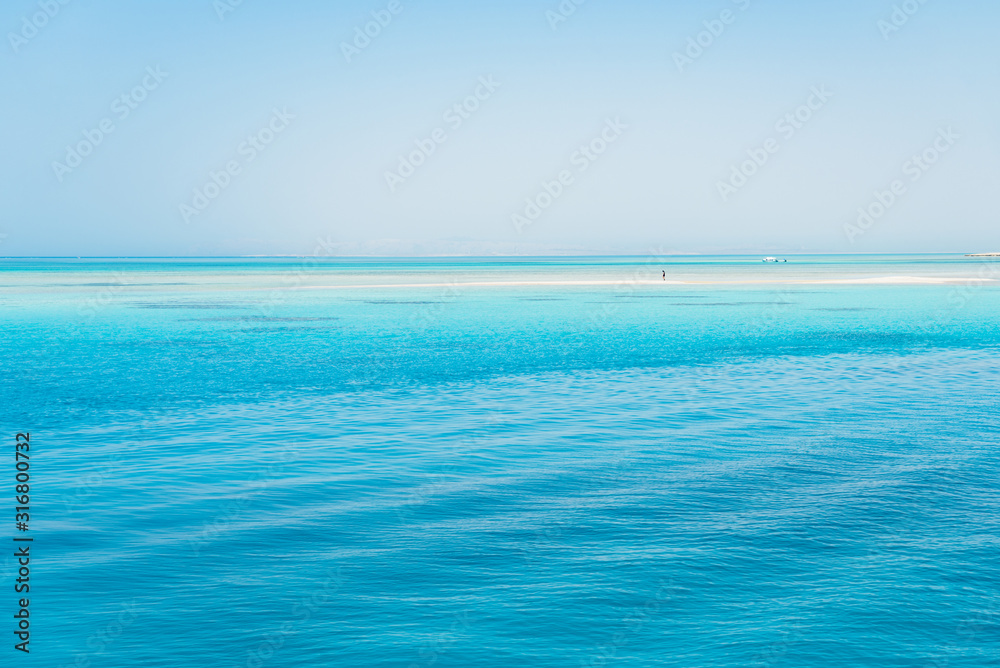 Egypt, Red Sea, blue clear water, horizon.