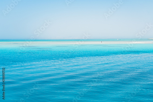 Egypt  Red Sea  blue clear water  horizon.