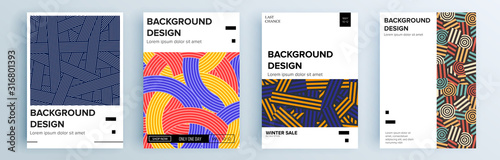 Modern abstract covers set, minimal covers design. Colorful geometric background, vector illustration.
