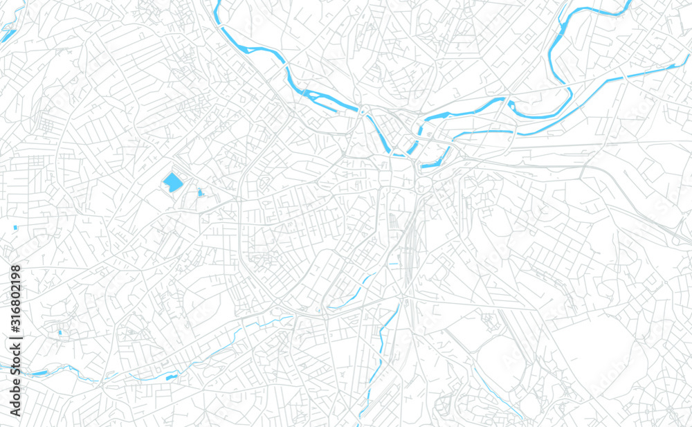 Sheffield, England bright vector map