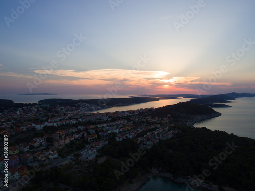 Arial view of veli losinj croatia