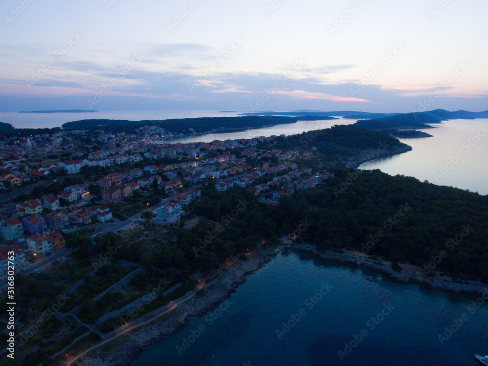 Arial view of veli losinj croatia