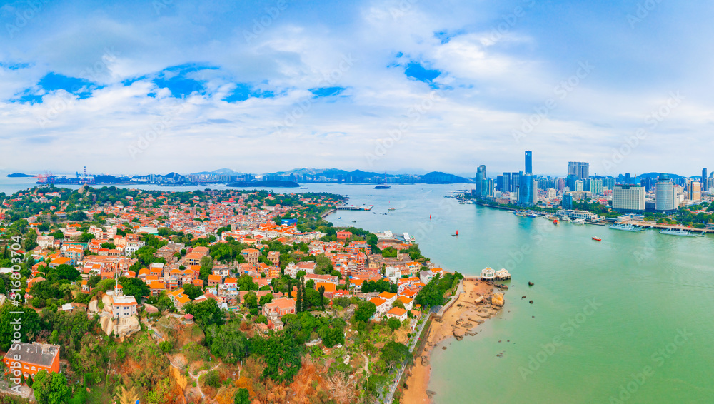 Fototapeta premium Aerial view of Gulangyu Island, Fujian Province, China