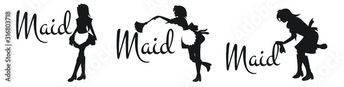 various silhouettes of maid  photo