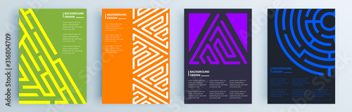 Modern abstract covers set, minimal covers design. Colorful geometric background, vector illustration.