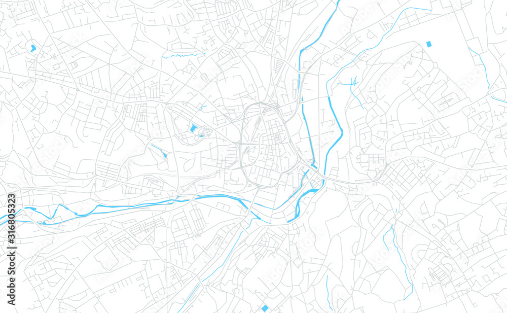 Huddersfield, England bright vector map
