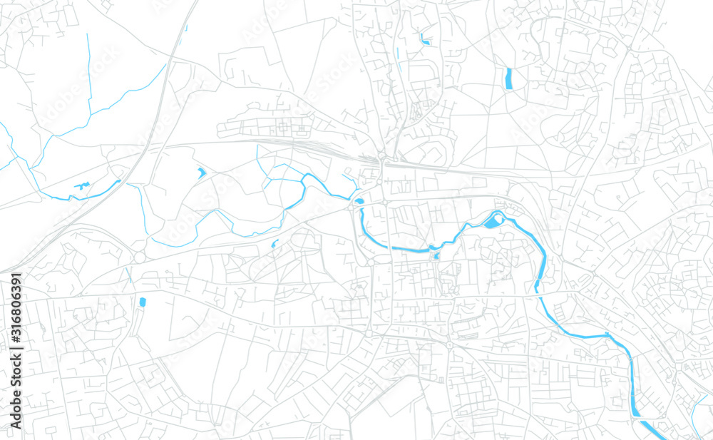 Colchester, England bright vector map