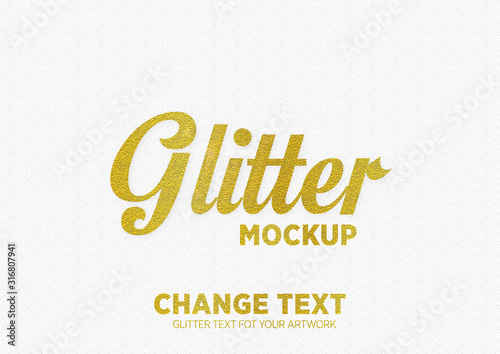 Glitter Text Effect Mockup