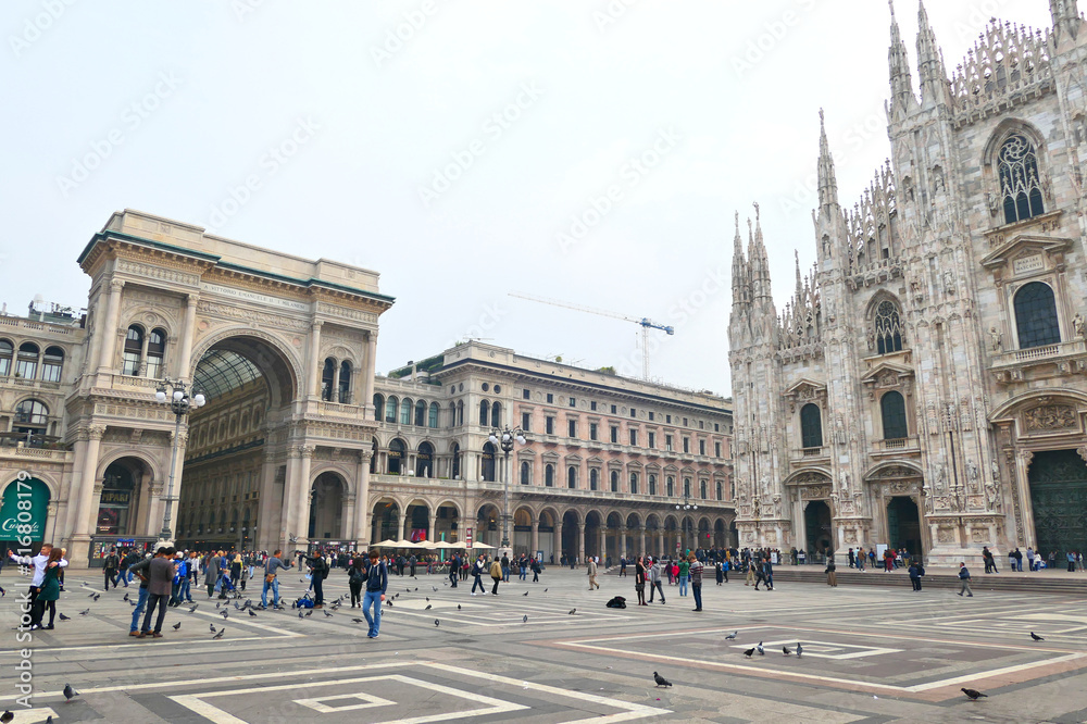 Milan Cathedral Duomo di Milano and Galleria Vittorio Emanuele II.