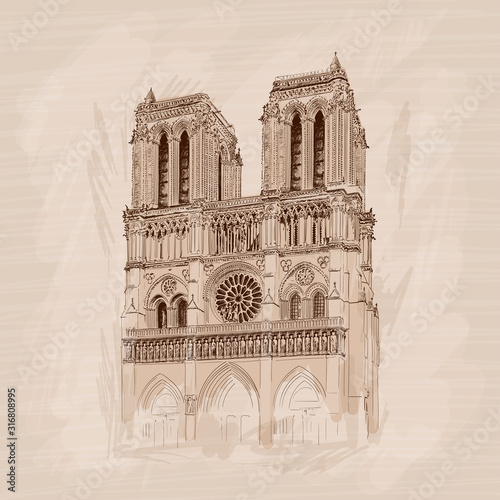 Obraz na płótnie Notre Dame de Paris Gothic Catholic Cathedral in Paris France
