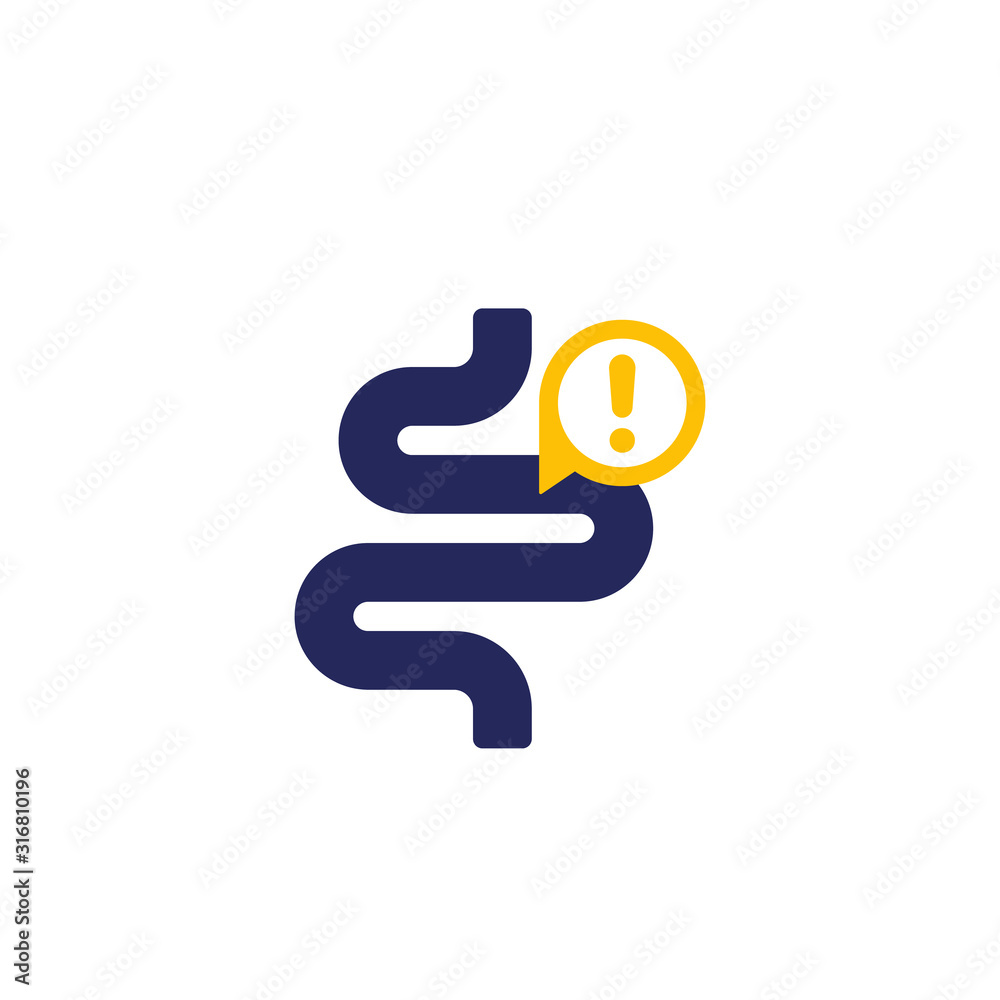 constipation icon with bowel, vector constipation icon with bowel, vector