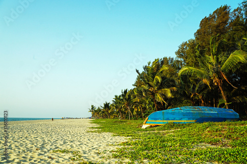 Photography Sandy Marari beach near the city Kochi of India