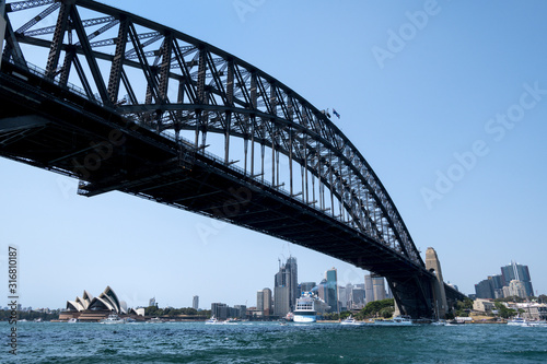 View under the Sydney Harbour Bridge to the Sydney Opera House