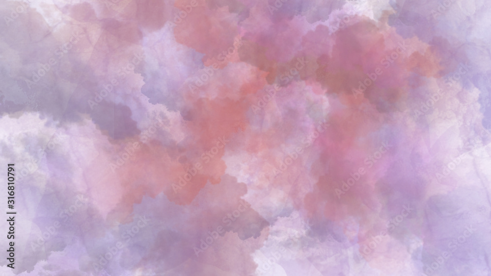 Pastel watercolor of evening sky, clouds, abstract