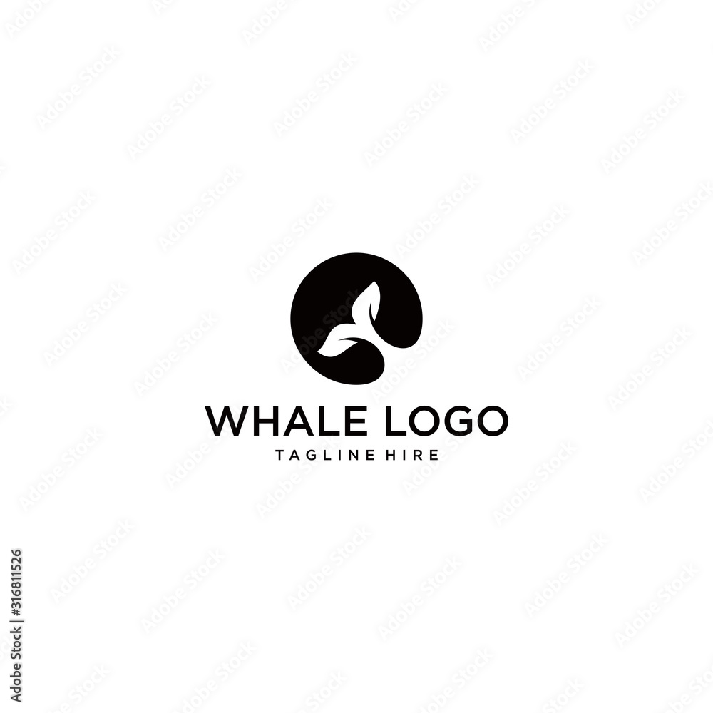 Simple whale logo template.Vector illustration. Simple whale logo template.Vector illustration.
