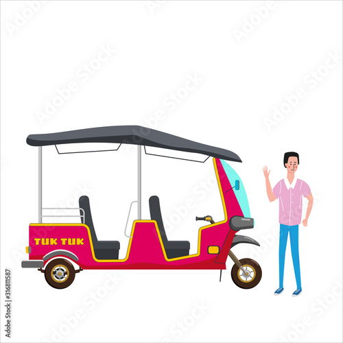 Tuk Tuk Asian auto rickshaw three wheeler tricycle