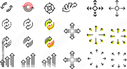 transition icon, vector line illustration
