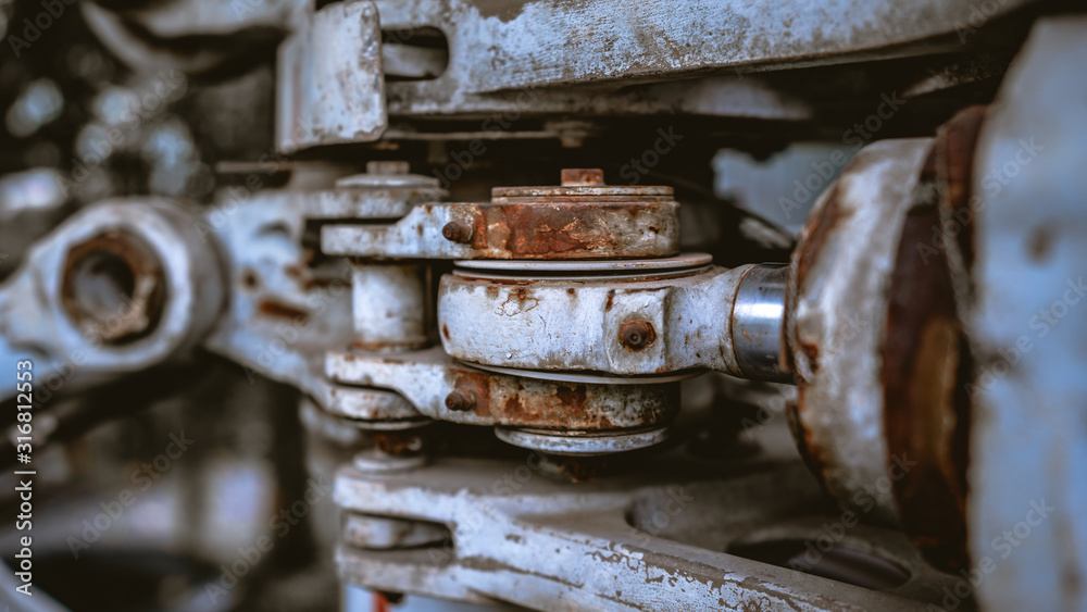 Old Rusty Aircraft Engine Parts