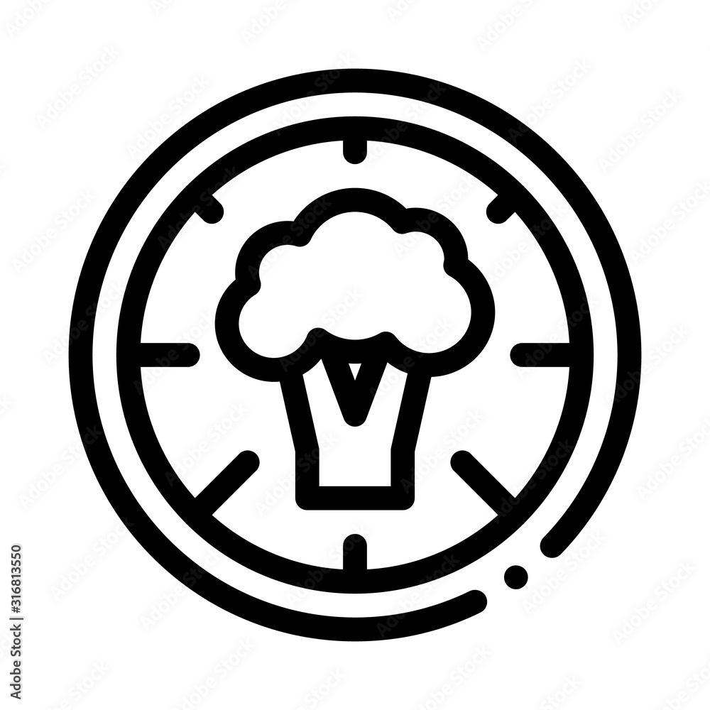 Pizza Broccoli Icon Vector. Outline Pizza Broccoli Sign. Isolated Contour Symbol Illustration Pizza Broccoli Icon Vector. Outline Pizza Broccoli Sign. Isolated Contour Symbol Illustration