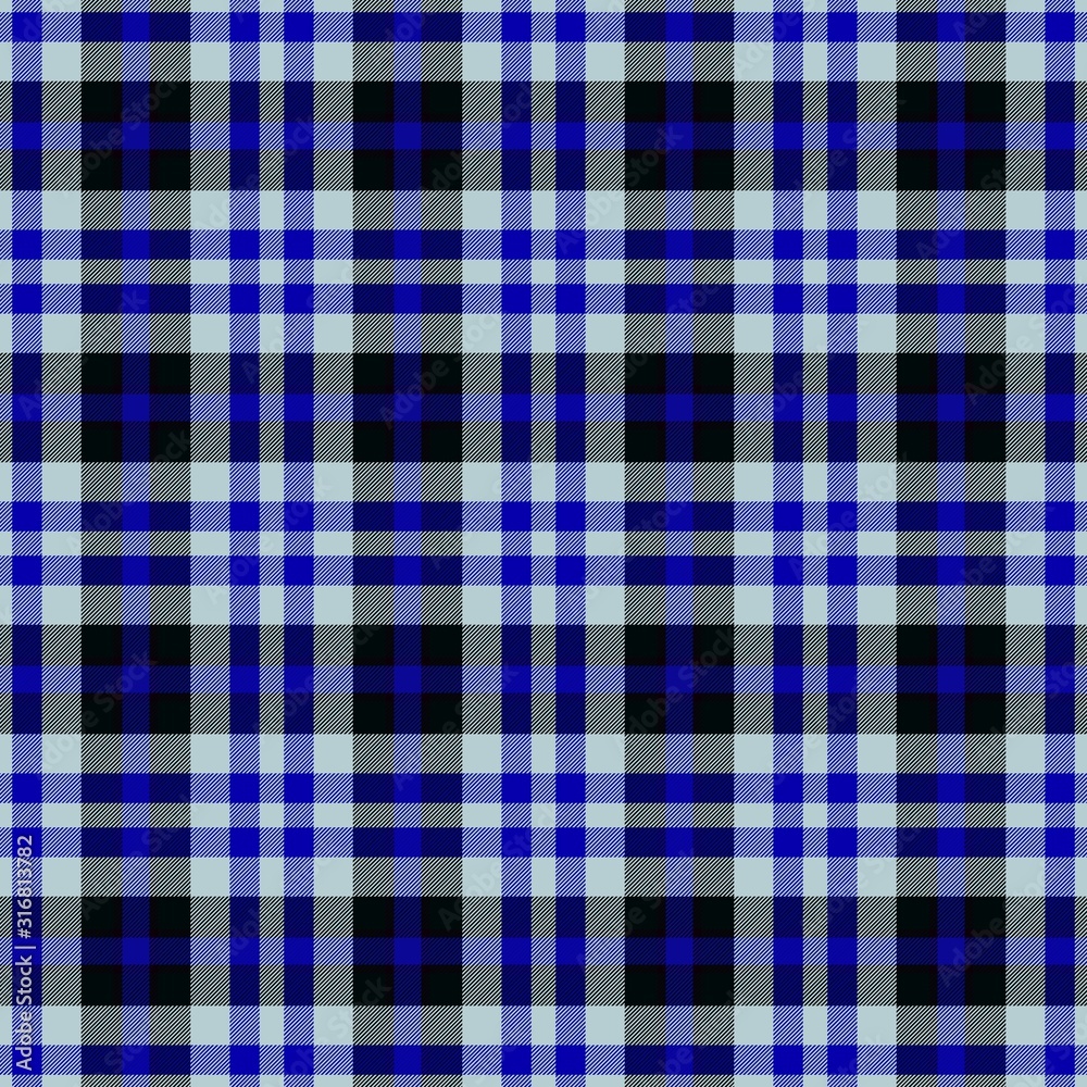 Blue tartan seamless fabric checker pattern texture