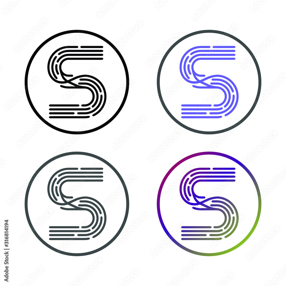 line S letter mock up initials logo, elegant monogram for business card hipster S emblem.