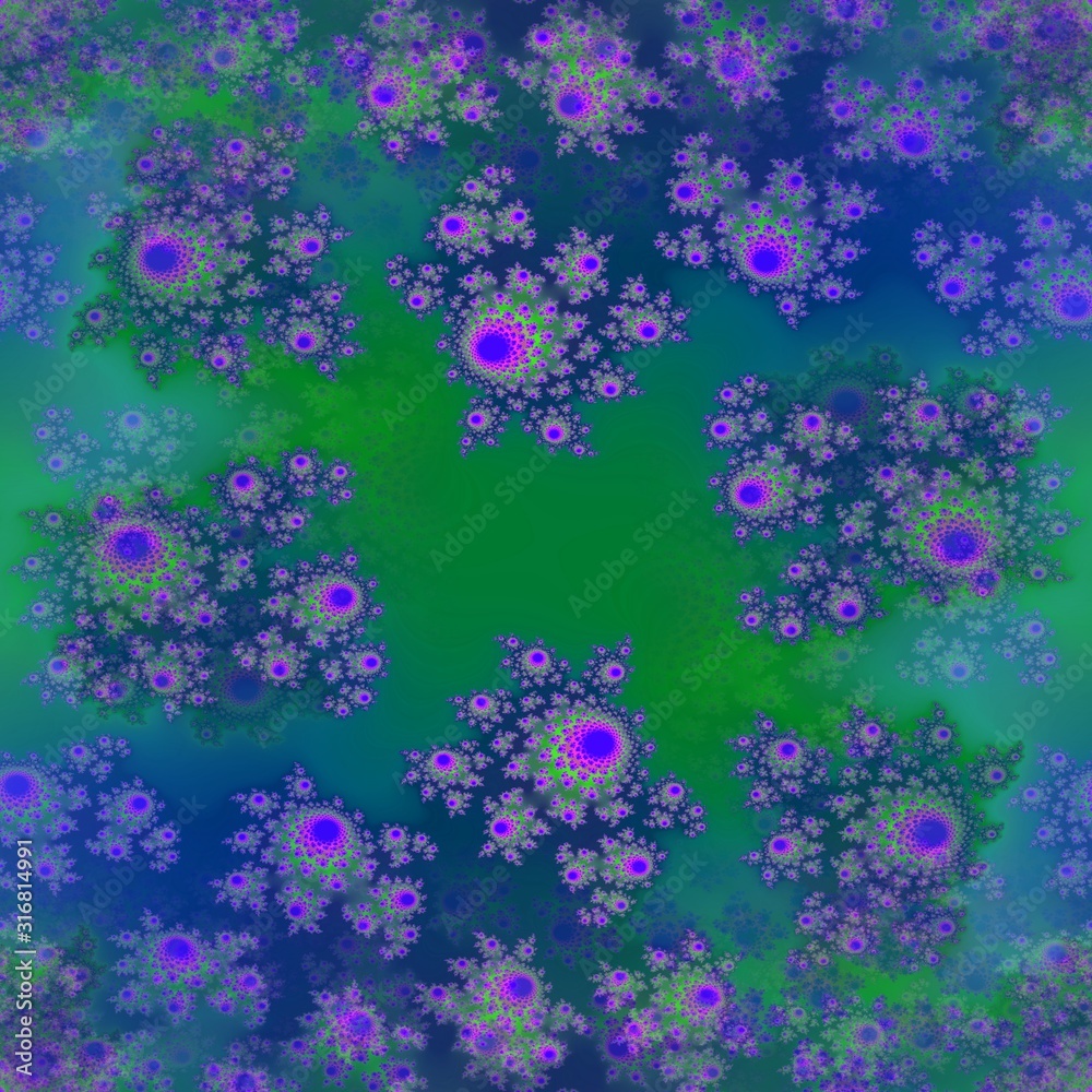 Beautiful dreamy floral fractal design pattern