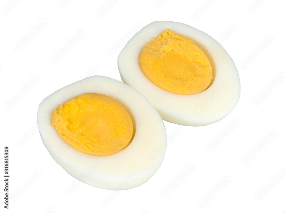Two halfs of the egg isolated on a white background Two halfs of the egg isolated on a white background