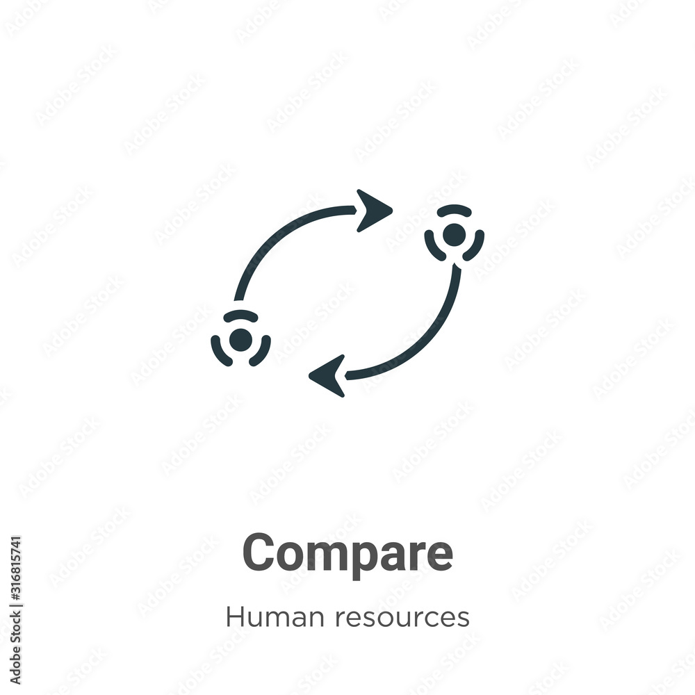 Obraz premium Compare glyph icon vector on white background. Flat vector compare icon symbol sign from modern human resources collection for mobile concept and web apps design.