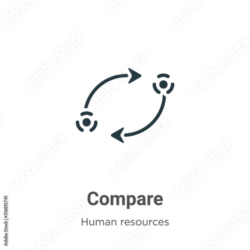 Compare glyph icon vector on white background. Flat vector compare icon symbol sign from modern human resources collection for mobile concept and web apps design.