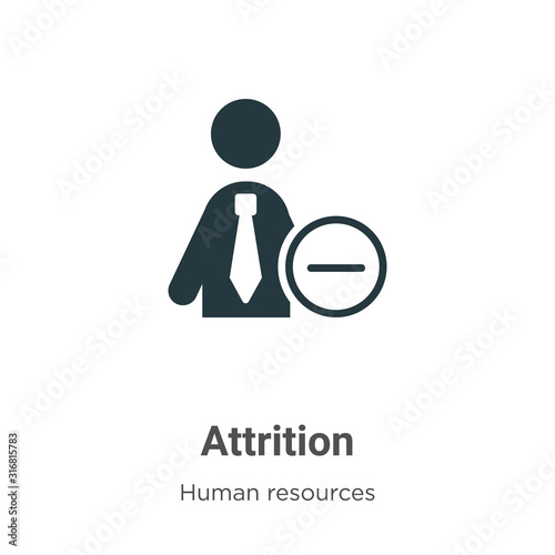 Attrition glyph icon vector on white background. Flat vector attrition icon symbol sign from modern human resources collection for mobile concept and web apps design.