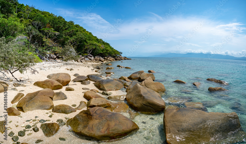 Nudey Beach on Fitzroy Island Part of the Great Barrier Reef In Far North Queensland Australia.