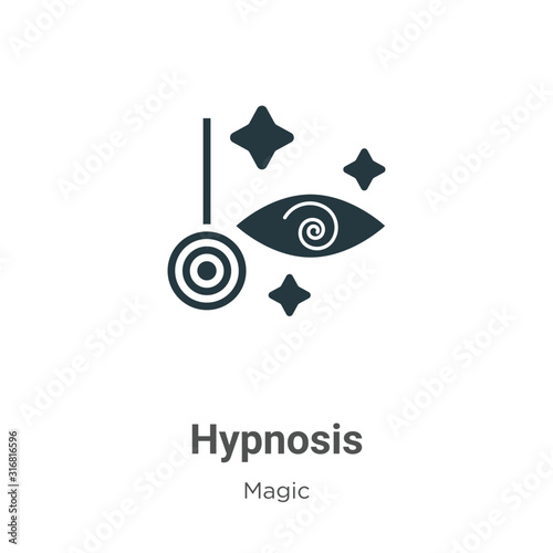 Hypnosis glyph icon vector on white background. Flat vector hypnosis icon symbol sign from modern magic collection for mobile concept and web apps design.