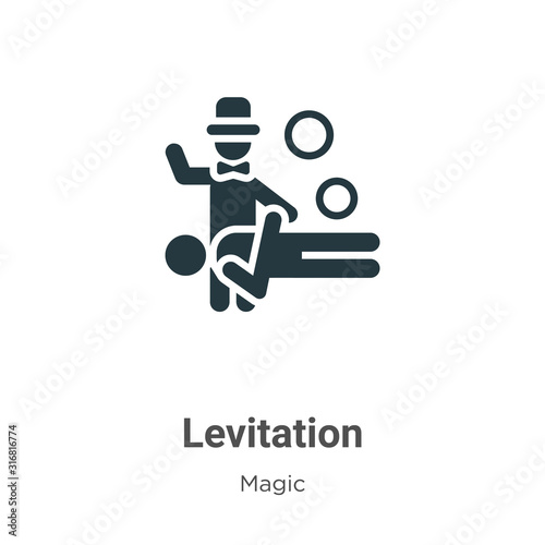 Levitation glyph icon vector on white background. Flat vector levitation icon symbol sign from modern magic collection for mobile concept and web apps design.