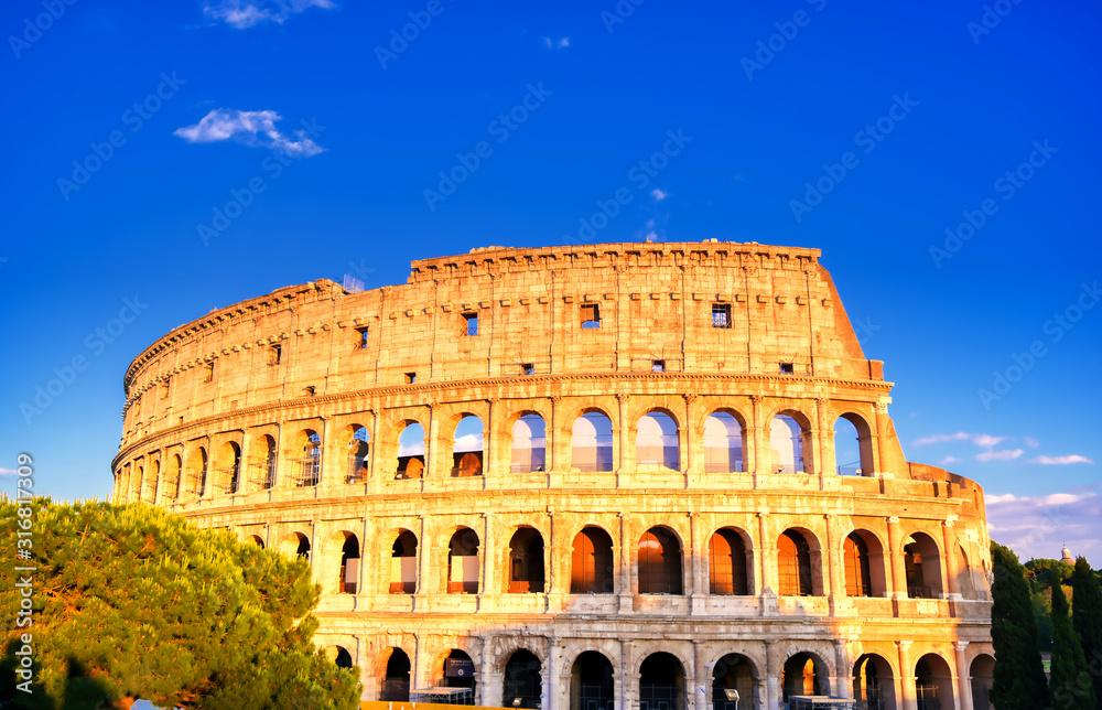 The Colosseum located in Rome, Italy..