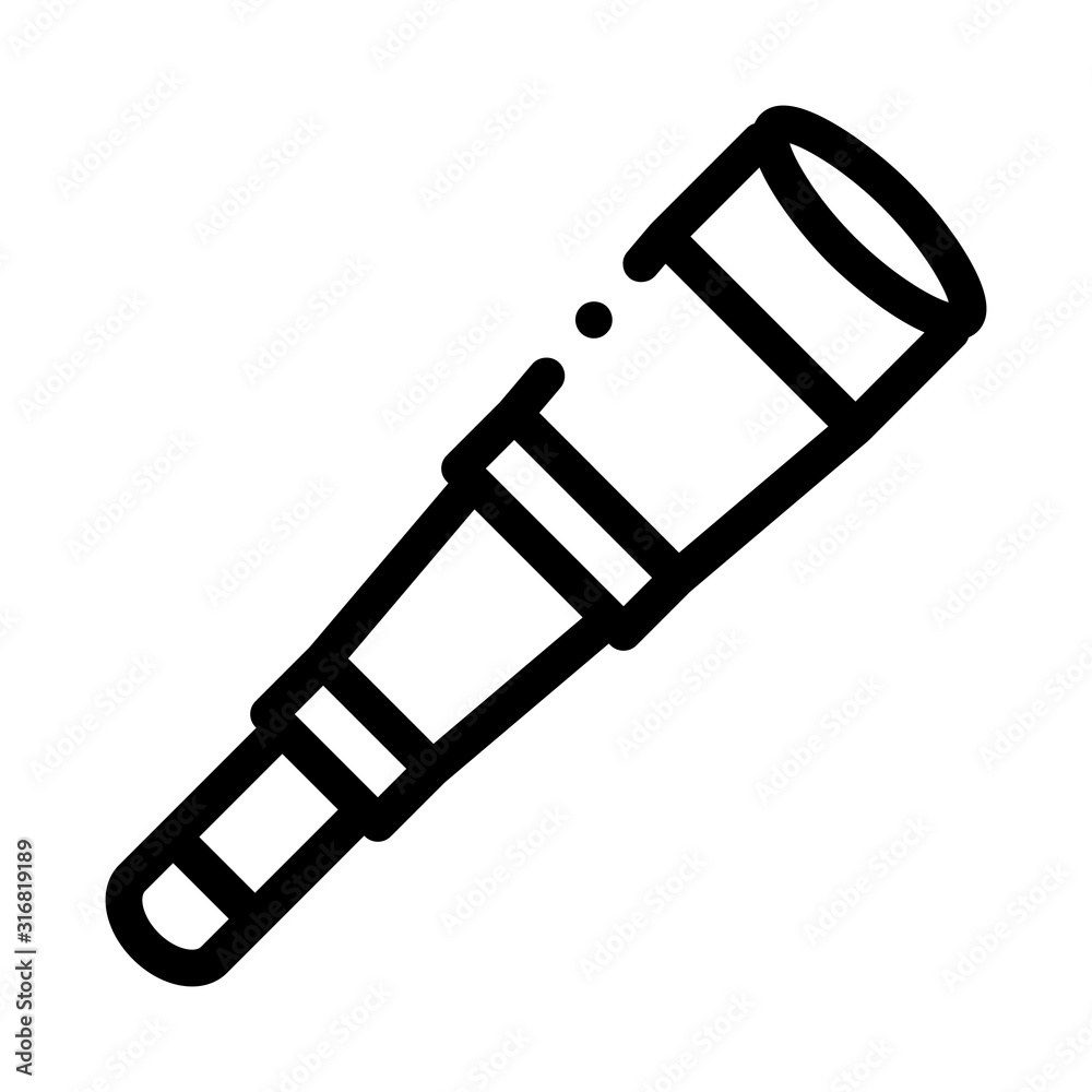 Pirate Spyglass Icon Vector. Outline Pirate Spyglass Sign. Isolated Contour Symbol Illustration Pirate Spyglass Icon Vector. Outline Pirate Spyglass Sign. Isolated Contour Symbol Illustration