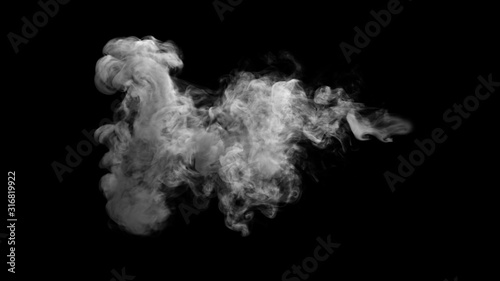 Smoke concept design on black background. Illustration.