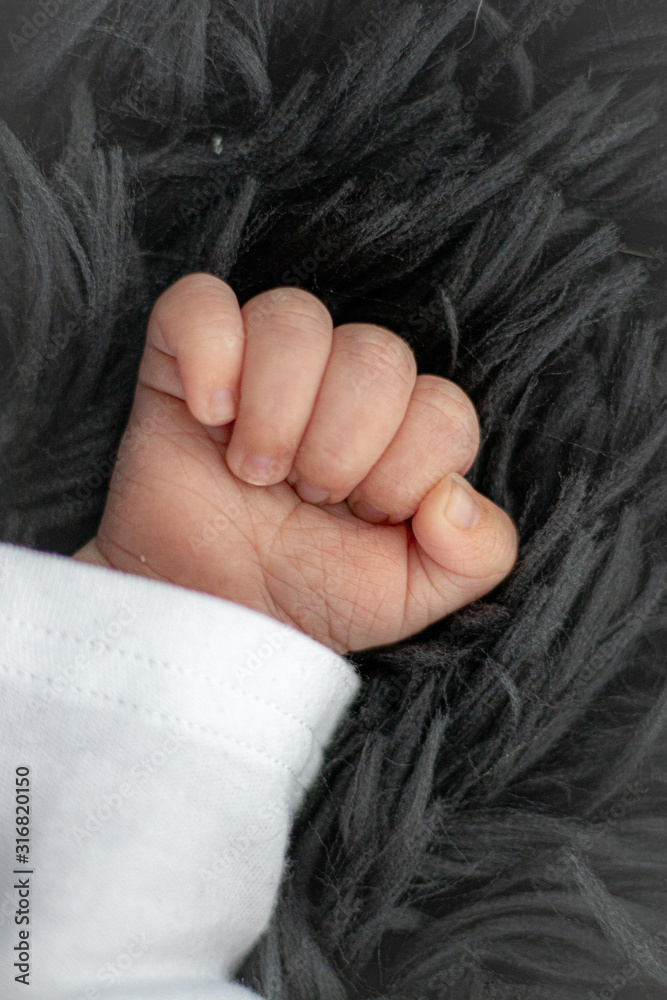 Fototapeta premium hand of newborn baby