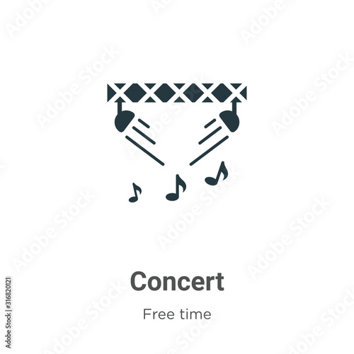 Concert glyph icon vector on white background. Flat vector concert icon symbol sign from modern hobbies collection for mobile concept and web apps design.