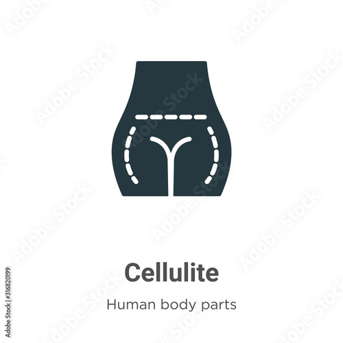 Cellulite glyph icon vector on white background. Flat vector cellulite icon symbol sign from modern human body parts collection for mobile concept and web apps design.
