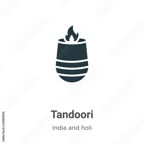 Tandoori glyph icon vector on white background. Flat vector tandoori icon symbol sign from modern india collection for mobile concept and web apps design.