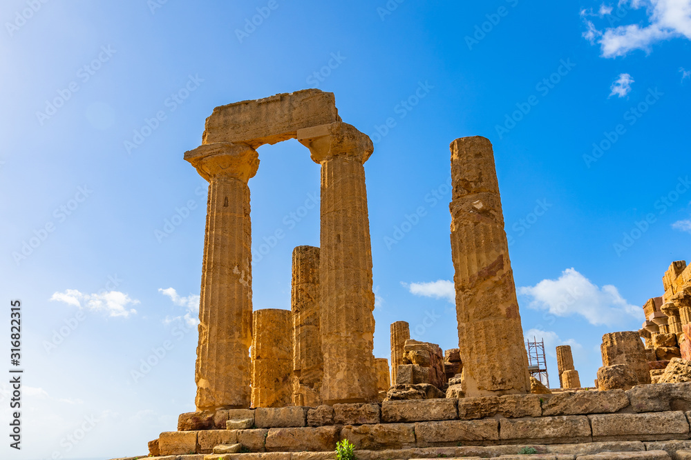 Temple of Juno (Tempio di Giunone) Hera. Valle dei Templi (Valley of the Temples). Agrigento Sicily Italy.