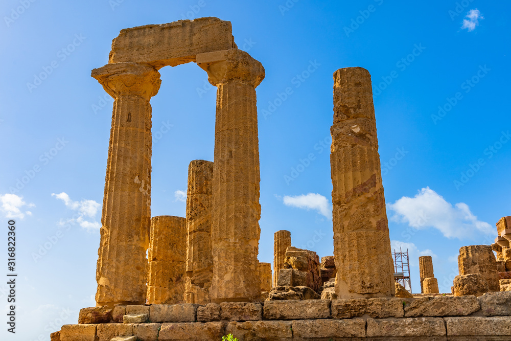 Temple of Juno (Tempio di Giunone) Hera. Valle dei Templi (Valley of the Temples). Agrigento Sicily Italy.