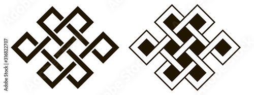 Set of celtic knots. Traditional celtic ornament elements isolated, design black and white. Vector illustration